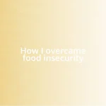 How I overcame food insecurity
