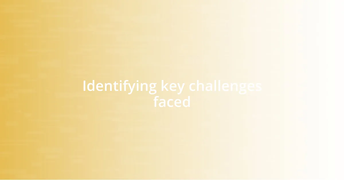 Identifying key challenges faced