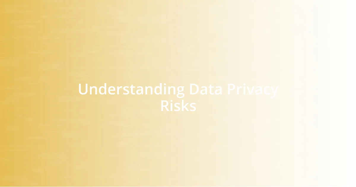 Understanding Data Privacy Risks